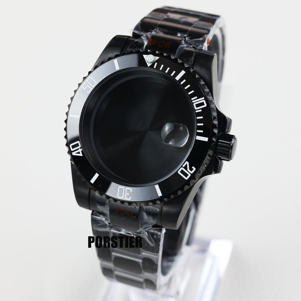 Reel Case - 40mm czarna koperta zegarka pvd szafirowe