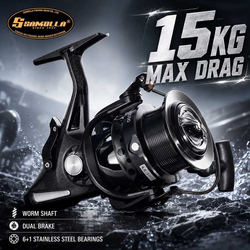 Reel Drag Knob - SAMOLLA Kołowrotek spinningowy z podwójnym hamulcem