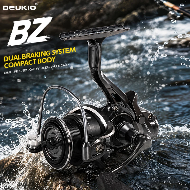 Trolling Reel - DEUKIO Mini Kołowrotek spinningowy z podwójnym
