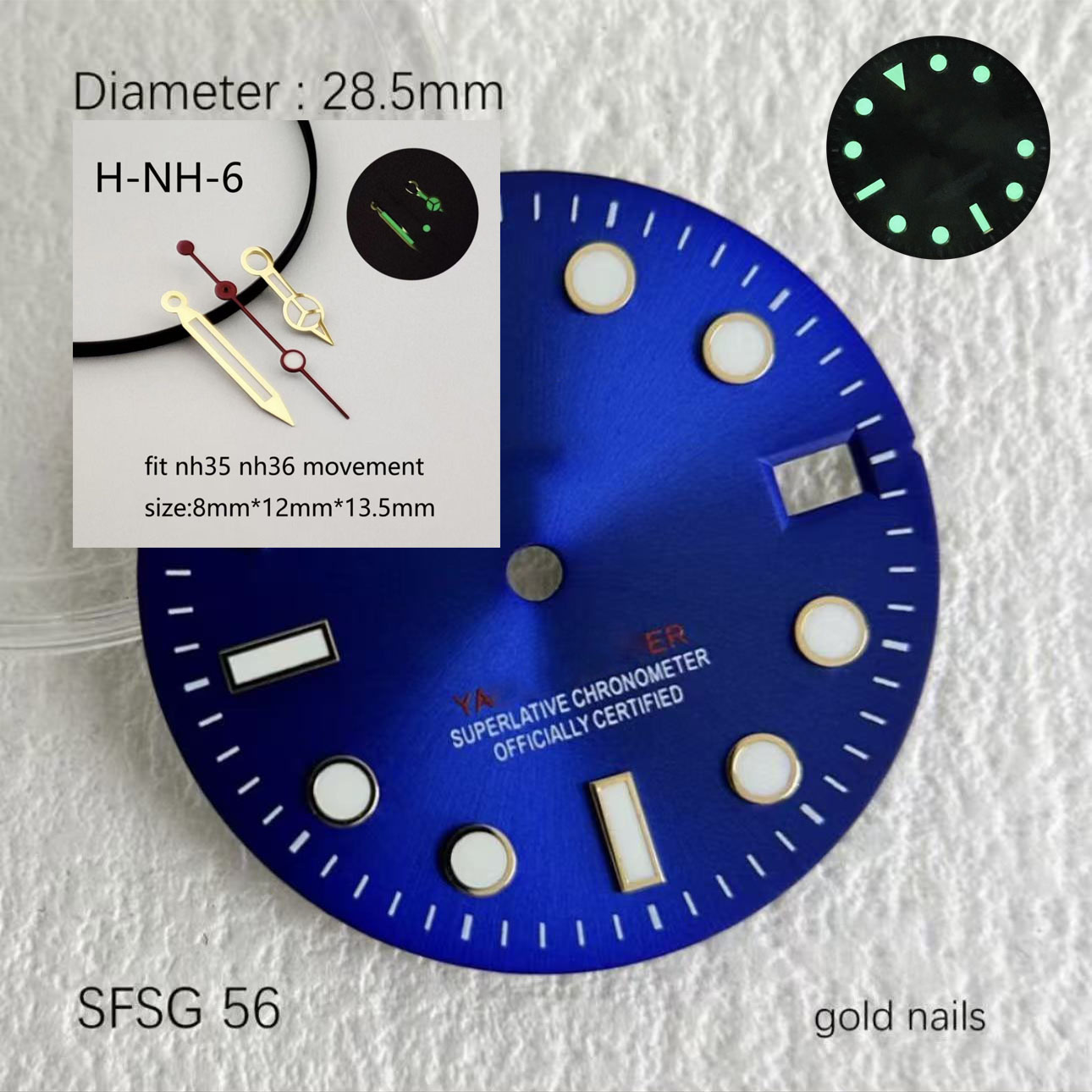 Gorący SUB 28.5mm NH35 Zielona – Reel Case recenzja i cena