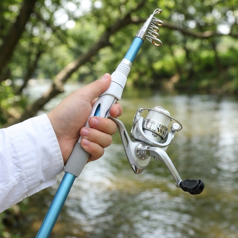 Niebiesko-biała wędka 1.8M z k – Reel Bag recenzja i cena